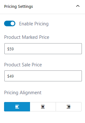 AffiliateX Single Product block setting