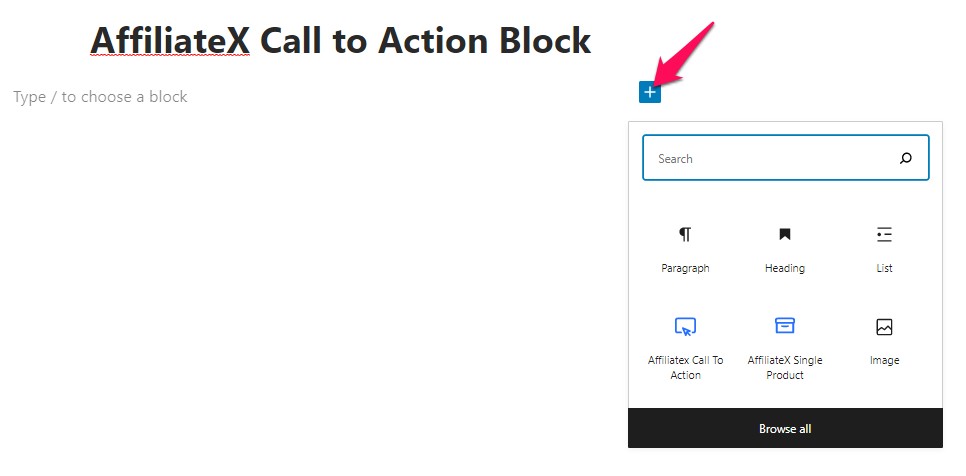 How to add the AffiliateX Call to Action block