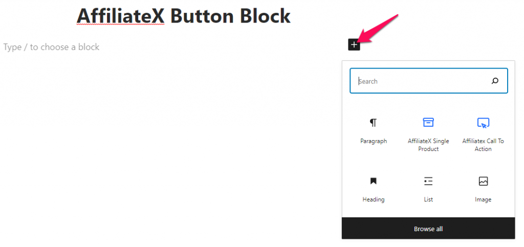 How to add the AffiliateX Button block