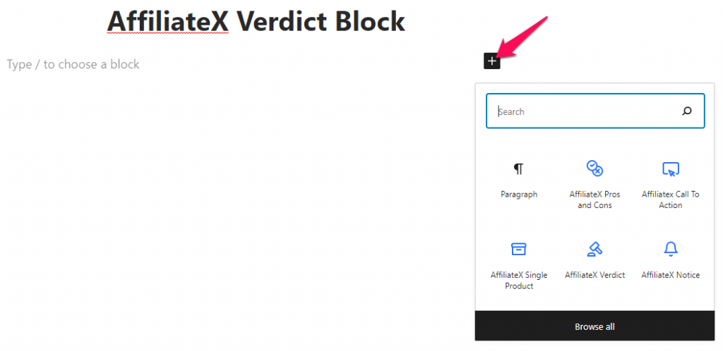 How to add the AffiliateX Verdict block