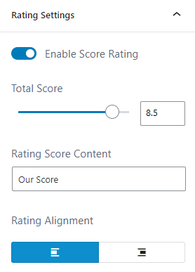 AffiliateX Verdict block Setting