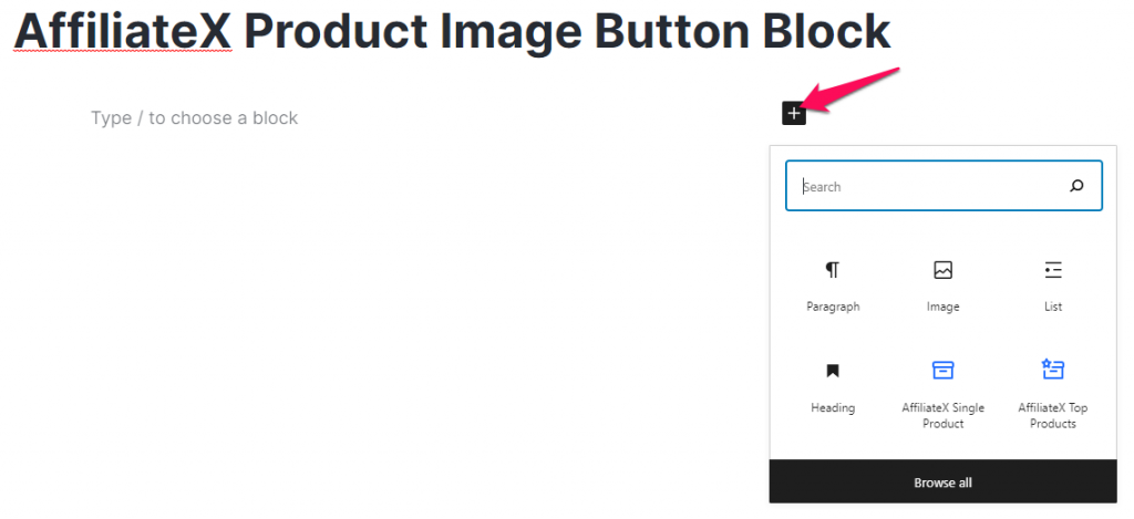 How to add the AffiliateX Product Image Button block