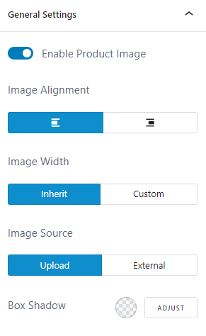 AffiliateX Product Image Button block setting
