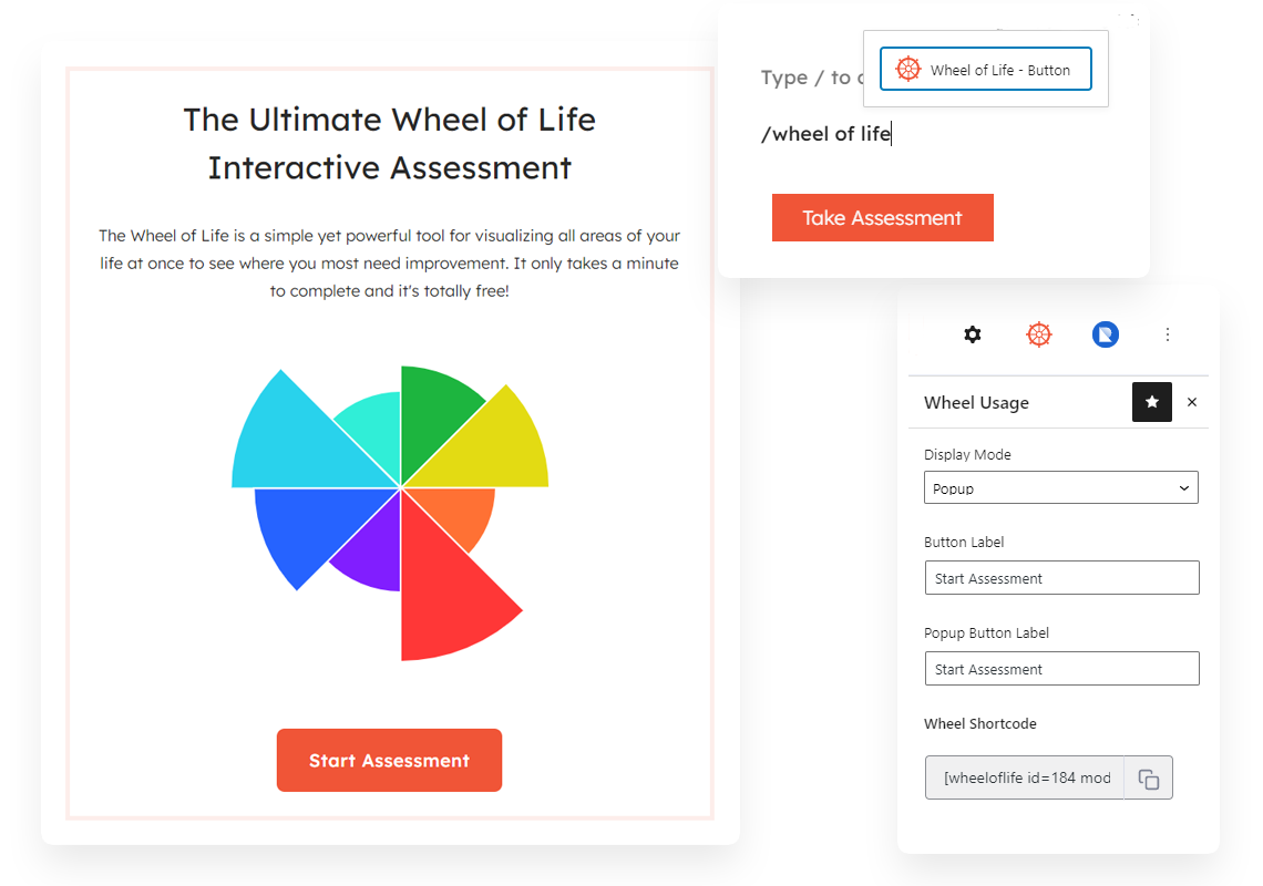 Features of Wheel of Life Assessment Tool